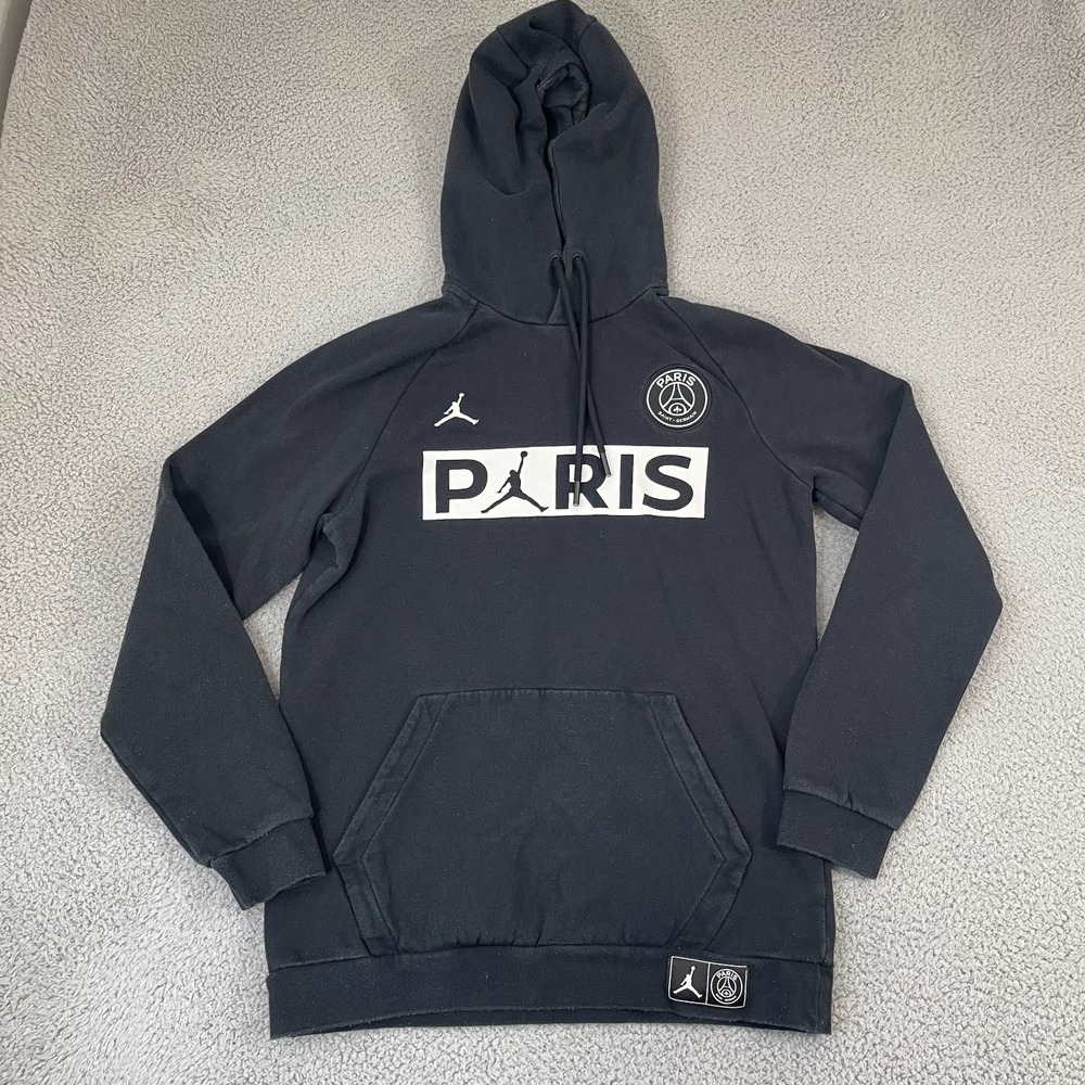 Nike Jordan Paris Saint-Germain Hoodie Men M Black PSG Pullover BQ8350-010
